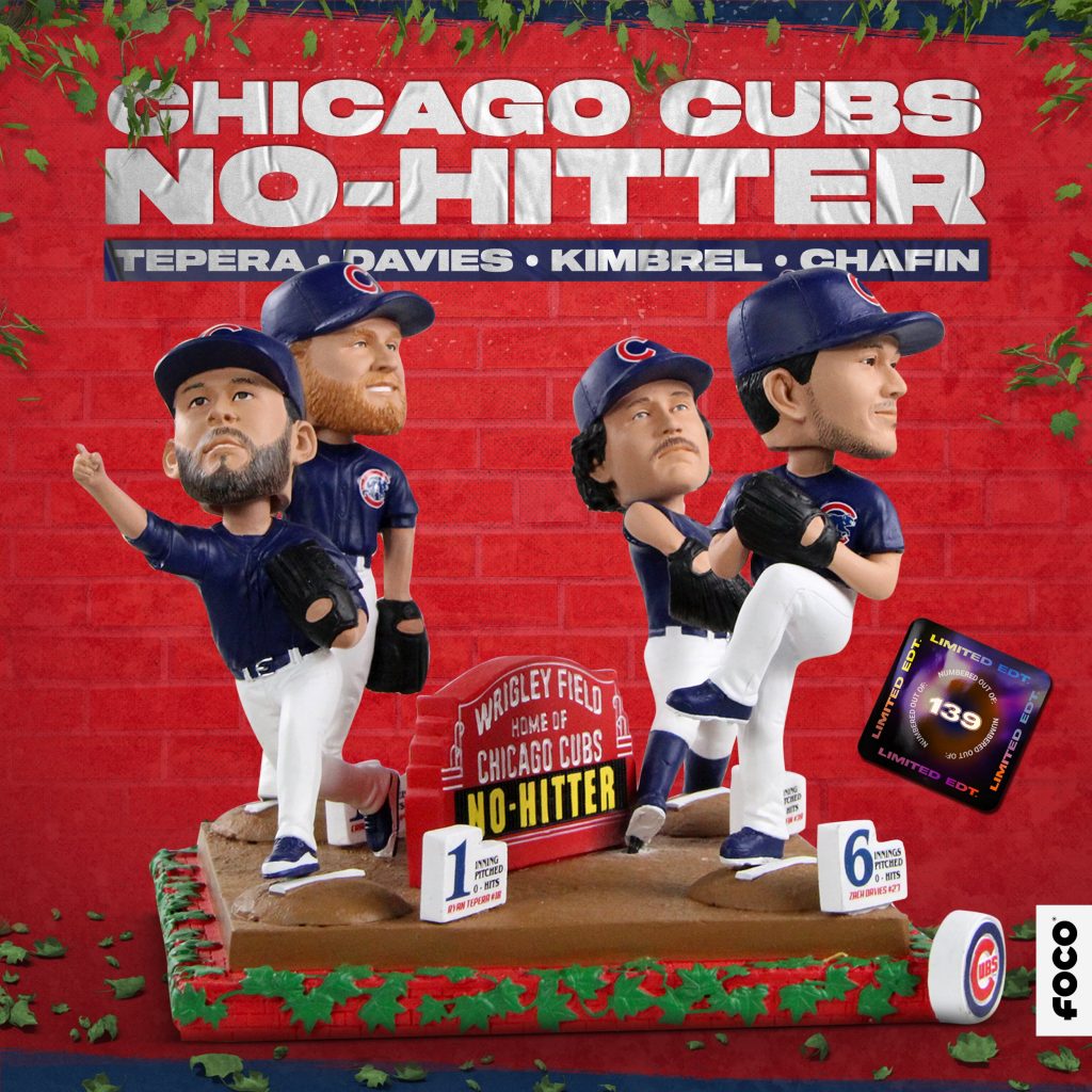 New Chicago Cubs No Hitter Mini Bobblehead Scene From Foco Chi City Sports L Chicago Sports Blog News Forum Fans Rumors