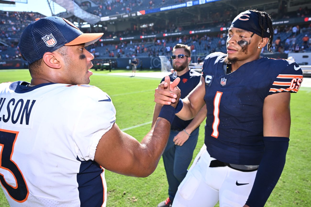 Justin Fields and Russell Wilson