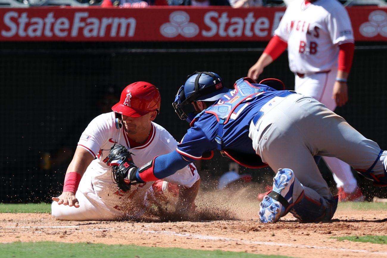 MLB: Texas Rangers at Los Angeles Angels Matt Thaiss 