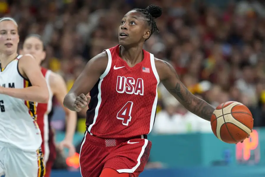 Olympics: Basketball Women Group C BEL USA