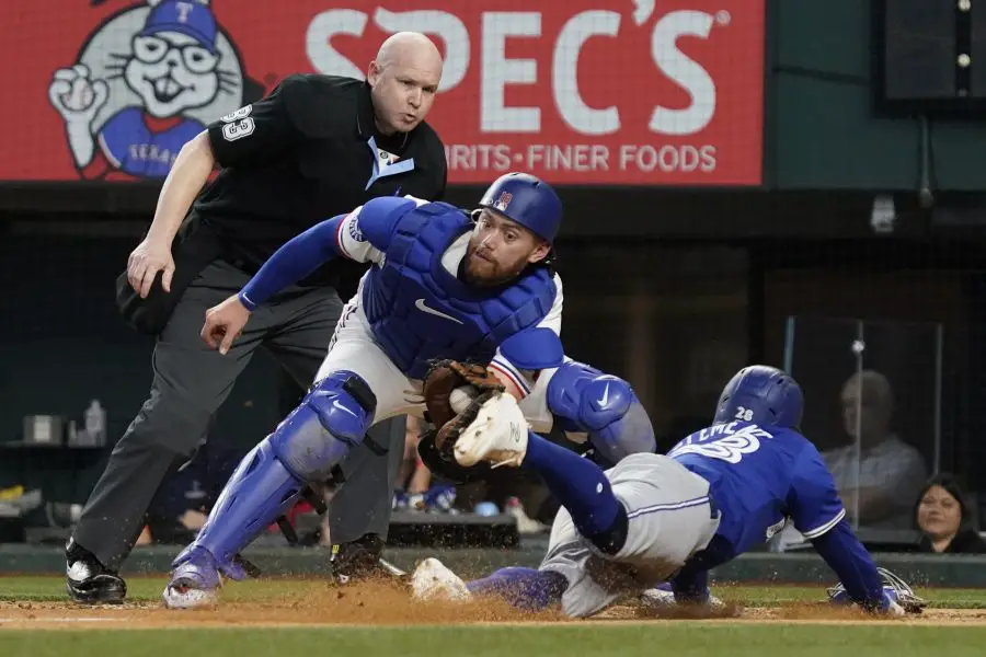 MLB: Toronto Blue Jays at Texas Rangers carson kelly