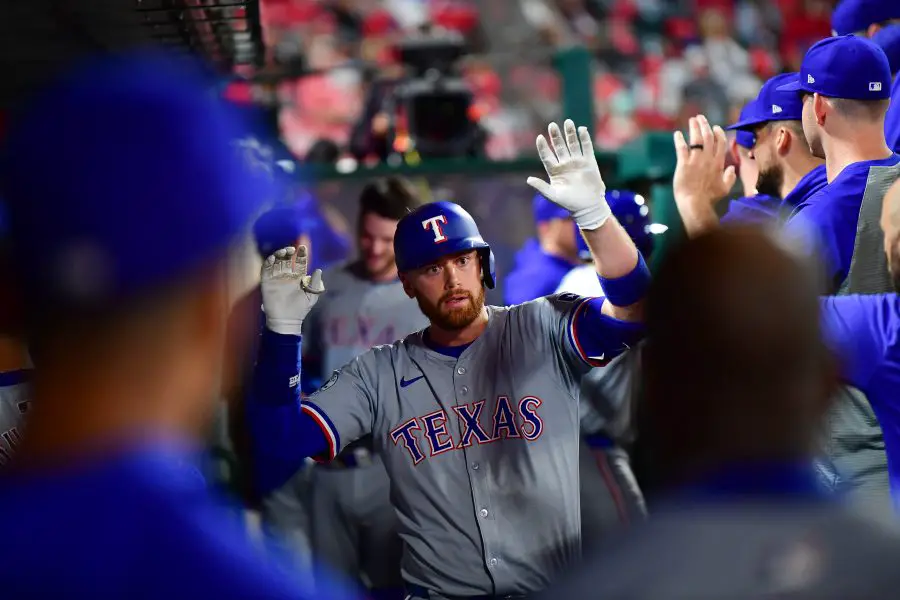 MLB: Texas Rangers at Los Angeles Angels carson kelly