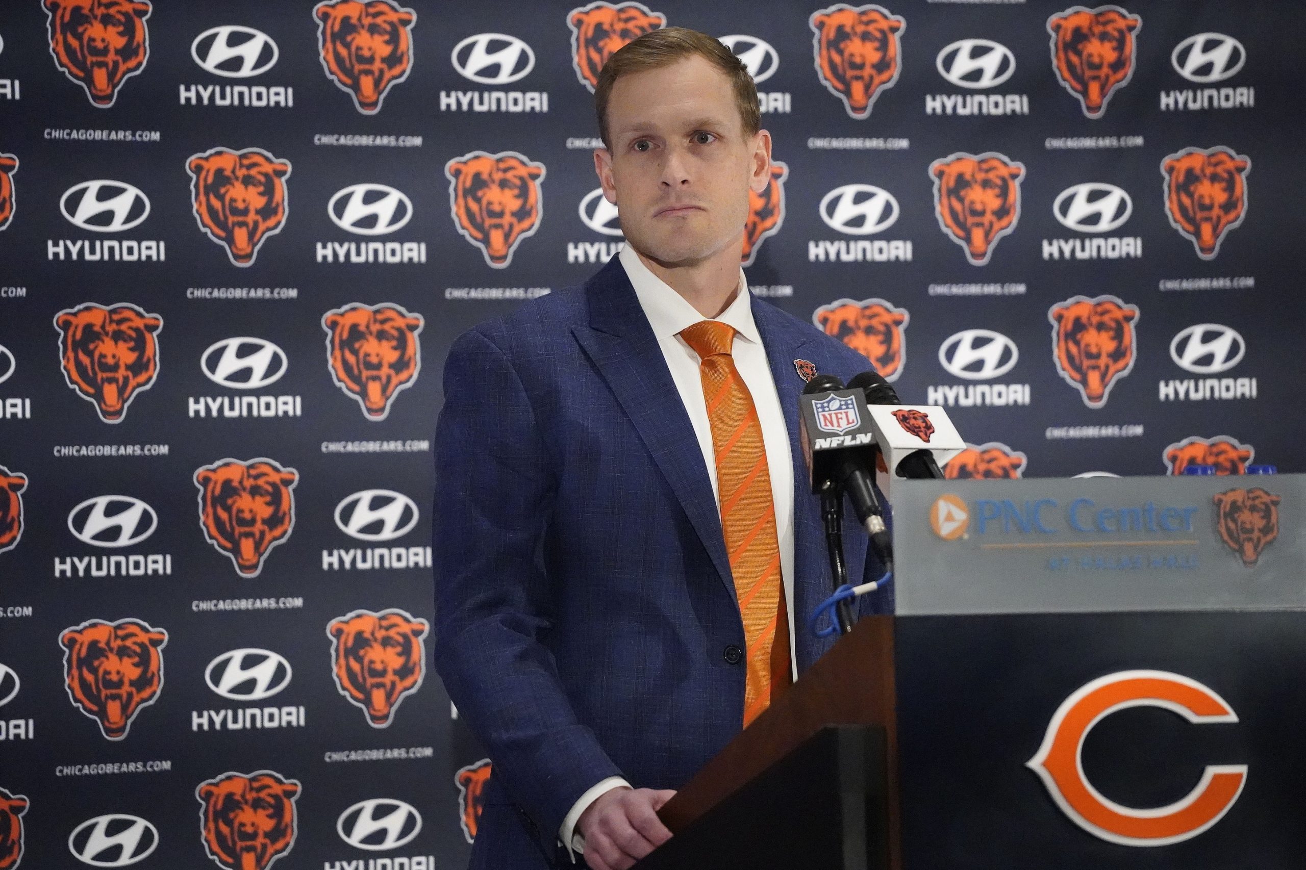 Chicago Bears veteran was noticeably absent at Ben Johnson’s press conference