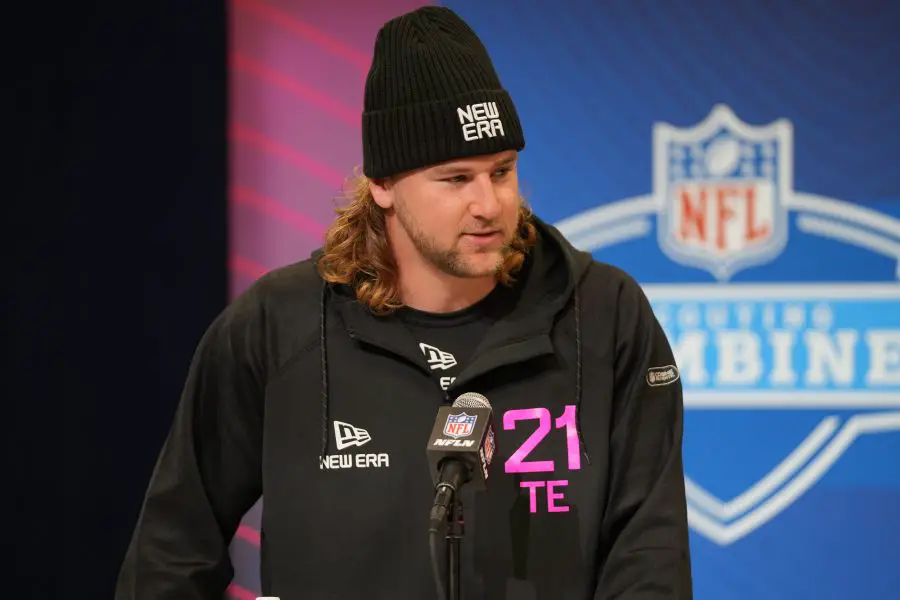 Penn State tight end Tyler Warren at the NFL combine