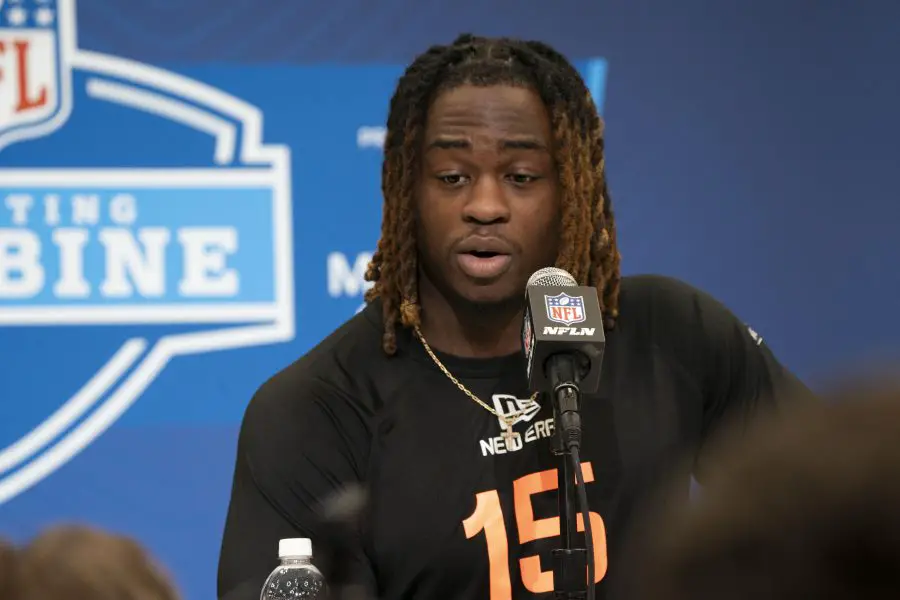 Ashton Jeanty at the NFL combine 