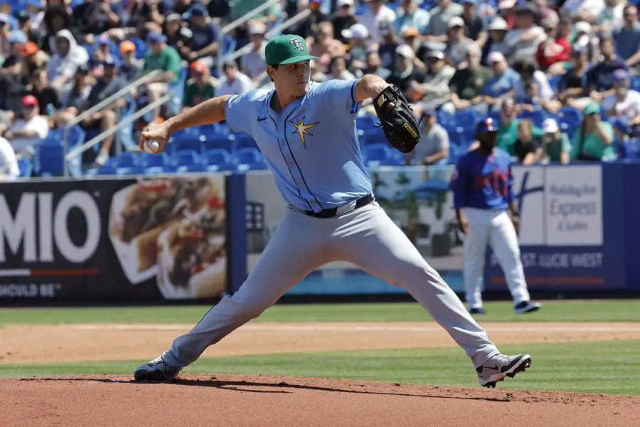 Tampa Bay Rays pitcher Mike Vasil (70) throws a pitch during the first inning against the New York Mets at Clover Park. 